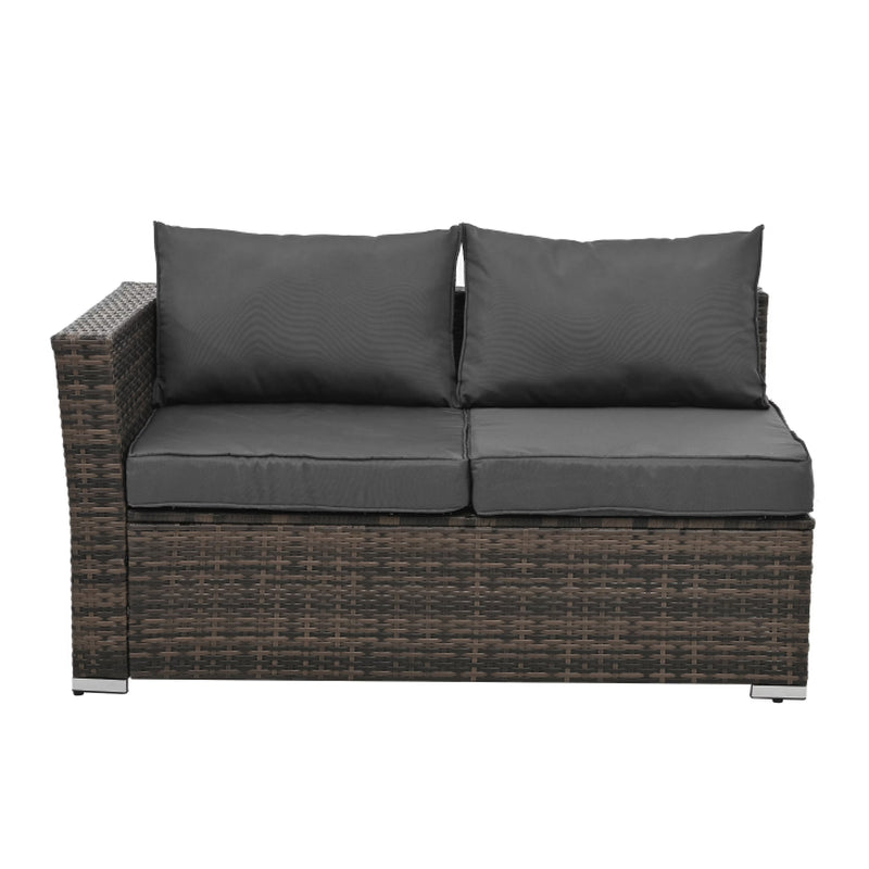 Patio Furniture, Outdoor Furniture, Seasonal PE Wicker Furniture, 4 Set Wicker Furniture with Tempered Glass Coffee Table